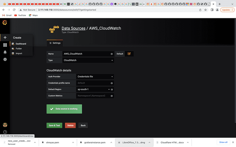 Connecting Grafana to CloudWatch for Monitoring